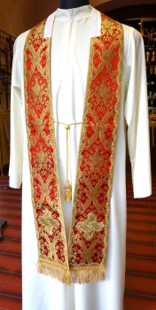 barocke festliche Rochettstola, Granatapfelbrokat